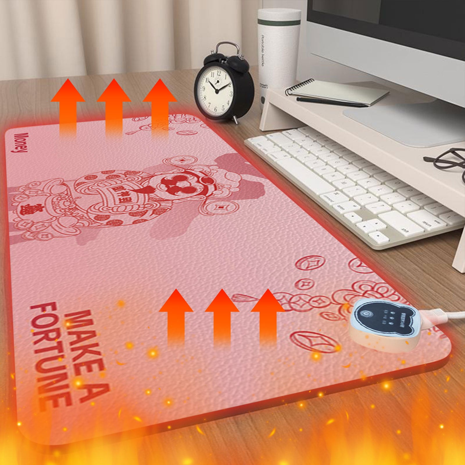 Heating Mouse Pad, Large Heating Table Pad, Office Computer Desktop Heating Pad, Convenient for Daily Use, Comfortable and Warm(D)