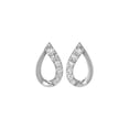 thumbnail image 2 of ARAIYA FINE JEWELRY 10K White Gold Round Diamond Pear Stud Earrings (1/10 cttw, I2-I3 Clarity, I-J Color), 2 of 6
