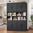 thumbnail image 2 of Homfa 8 Door Pantry Cabinet with Adjustable Shelves，71”H Storage Cabinet with Open Cubes for Kitchen, Dining Room, Black, 2 of 7