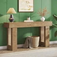 thumbnail image 5 of 63" Farmhouse Console Table, Rustic Hallway Entryway Table, Engineered Wood MDF, Sturdy with Foot Pads, for Living Room Sofa Hallway,Wood Color, 5 of 7