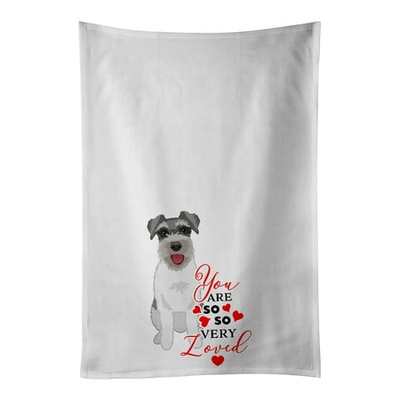 

Schnauzer Salt and Pepper #3 so Loved White Kitchen Towel Set of 2 19 in x 28 in