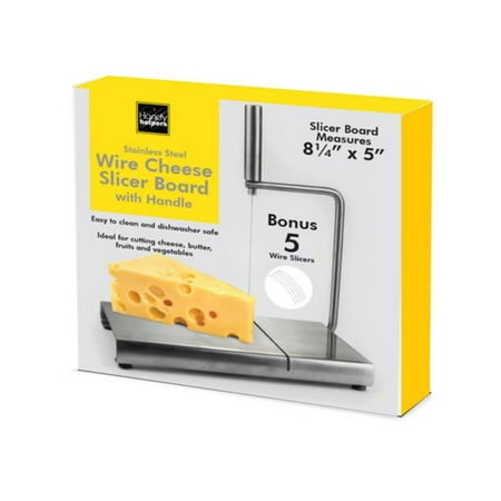 

Kole Imports GH919-6 Stainless Steel Wire Cheese Slicer Board with Handle - Pack of 6