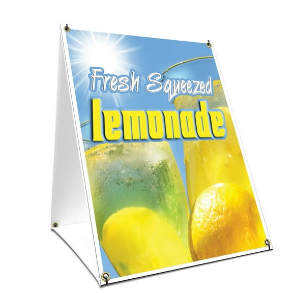 A-frame Sidewalk Lemonade Sign With Graphics On Each Side | 24" X 36" Print Size
