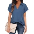 thumbnail image 3 of Blusa De Oficina, Camisa De Mujer Con Solapa Informal Para Lavar A Máquina Para El Hogar YLSHRF Otros, 3 of 6