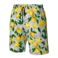 thumbnail image 5 of Kdxio Lemon1 Pattern Mens Casual Shorts - Drawstring Summer Beach Sports Shorts for Men, 5 of 9