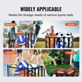 thumbnail image 6 of Rolling Sports Ball Storage Cart, Lockable Basketball Cage with Elastic St, 6 of 7