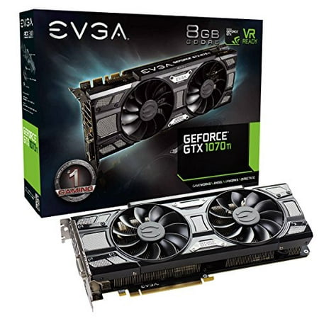 Used Like New EVGA GeForce GTX 1070 Ti SC GAMING ACX 3.0 Black Edition, 8GB GDDR5, EVGA OCX Scanner OC, White LED, DX12OSD Support (PXOC) Graphics Card