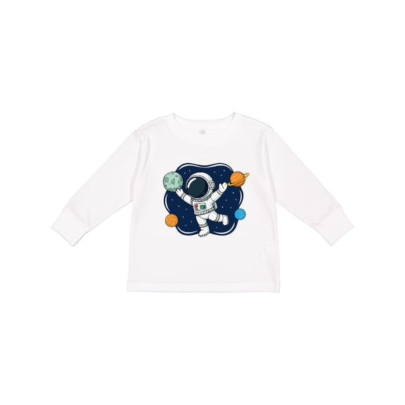 Inktastic Outer Space Astronaut Boys or Girls Long Sleeve Toddler T-Shirt