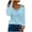 Blue, variant on XFLWAM Women's Casual Cold Shoulder Tops V-Neck Lace Hollowed Out Long Sleeve Shirts Loose Comfy Tees Blue S