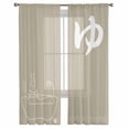 thumbnail image 2 of Japanese Cat Sheer Curtains 96 Inches Long 2 Panels Set, Window Sheer Curtains for Living Room/Bedroom, Modern Minimalist Cartoon Beige Light Filtering Rod Pocket Curtain 52'' x 96'' x 2, 2 of 6