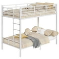 thumbnail image 5 of Zimtown Twin over Twin Steel Bunk Beds Frame,14.8" Height Guardrail, Bedroom Dorm Room for Kids Adult Children, White, 5 of 10