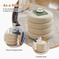 thumbnail image 5 of Zesthouse 19.5" Wide Round Storage Ottoman, Linen Tufted Ottoman Footstool for Living Room Bedroom, Beige, 5 of 10