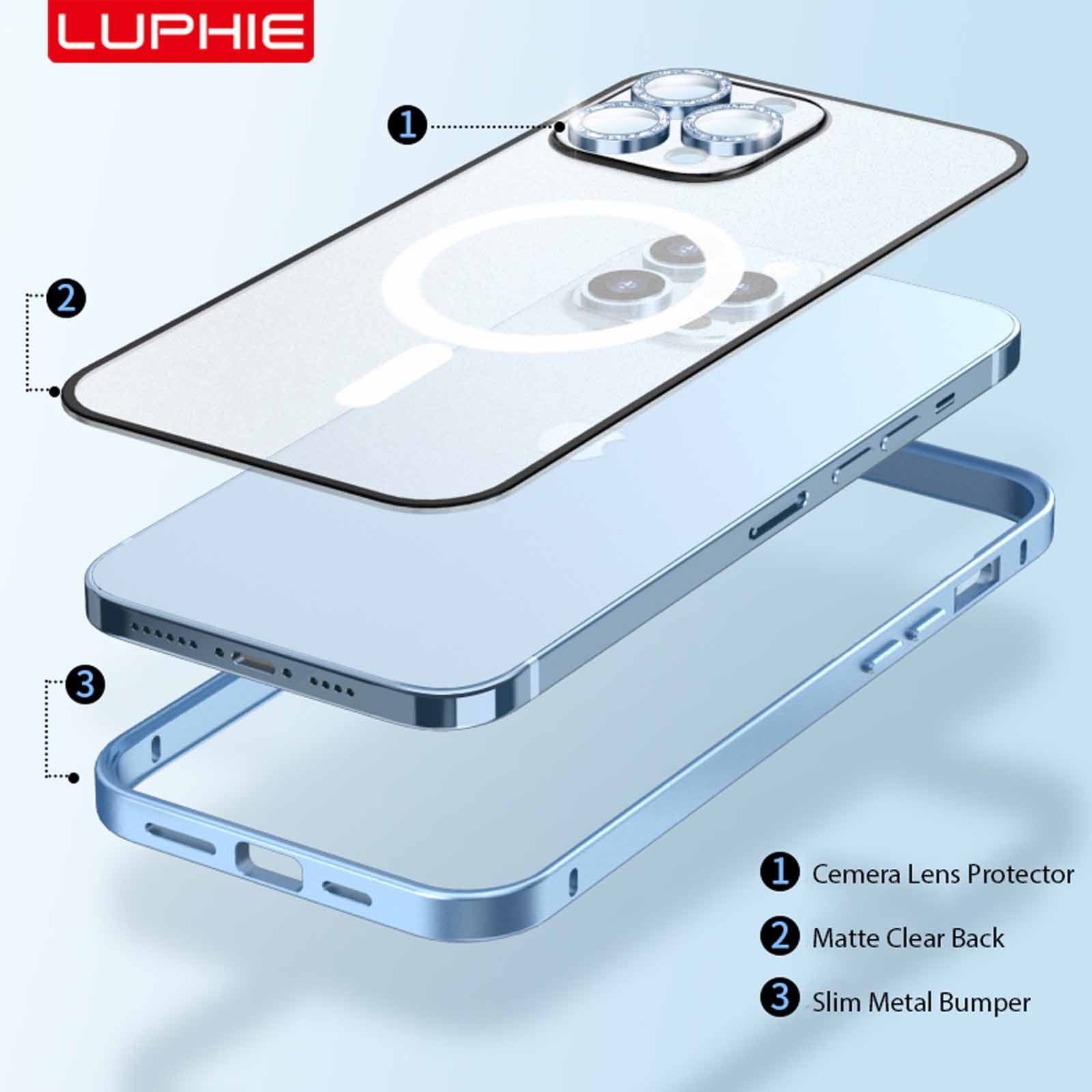 Luphie Safe Lock iPhone 13 Pro Max Metal Bumper