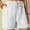 White, variant on Womens Shorts Cotton Linen Shorts Solid Color Comfortable Elastic Wide Leg Casual Shorts