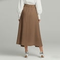 thumbnail image 3 of Maxi Flowy Skirts for Women Summer Elastic High Waisted Dressy Casual Ruffle Asymmetrical Hem Long Linen Wrap Skirt, 3 of 7