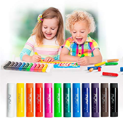 MayMoi Washable Tempera Paint Sticks NonToxic, Quick Drying & No