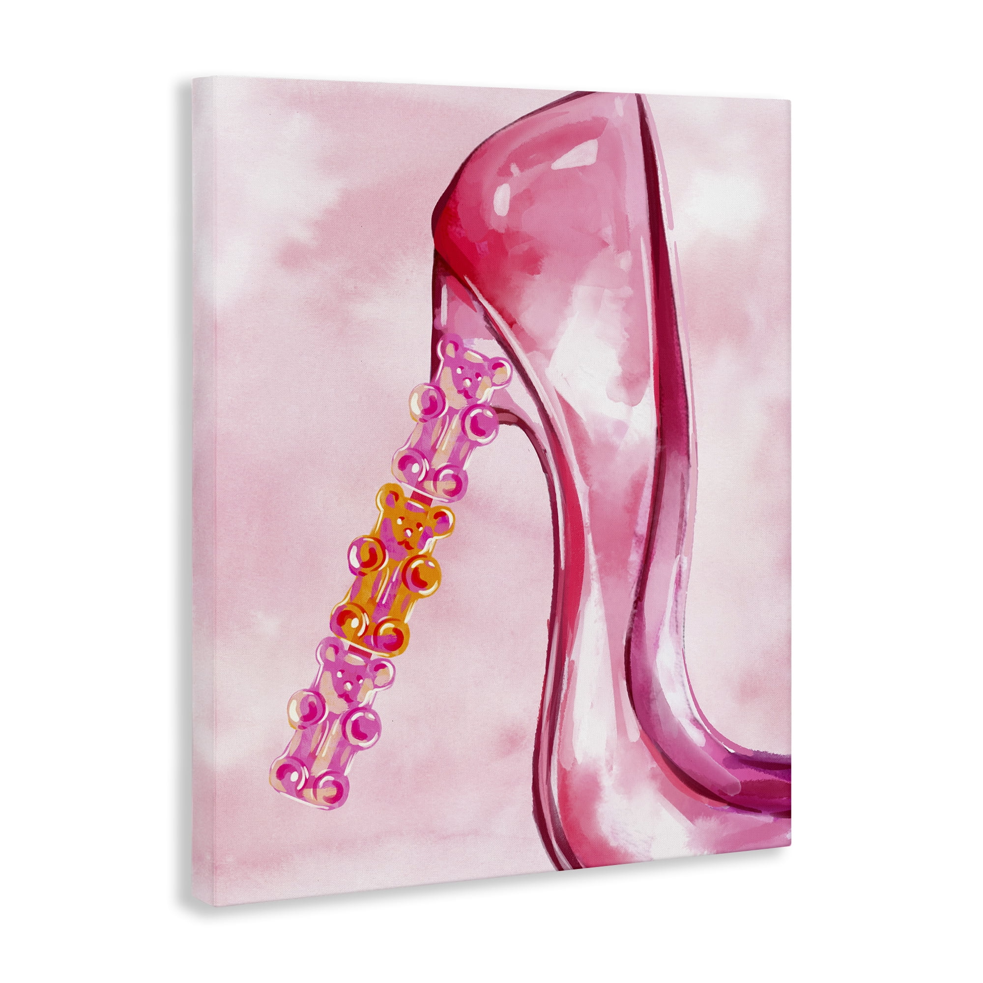 Stupell Industries Candy Bear Heel Beauty & Fashion Painting Gallery Wrapped Canvas Art Print Wall Art, 16 x 20
