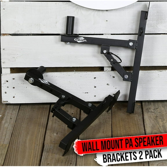 Studio Speaker Wall Mount Brackets - Griffin 2 Audio Stage Stands DJ Post Holder