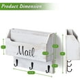 thumbnail image 2 of Mail Organizer Wall Mounted, Wooden Mail & Key Holder for Wall, Hanging Mail Organizer, Retro White Mail Basket for Home Office, 2 of 6