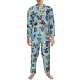 thumbnail image 2 of Balery Multicolored Butterflies Pijama para Hombre de Dos Piezas con Manga Larga, Conjunto de Dormir y Descanso Suave con Bolsillos-Medium, 2 of 6