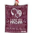 thumbnail image 2 of I Love You Mom Blanket for Mom, Valentines Gifts for Mom from Daughter Son, Birthday Gifts for Women Who Has Everything, Blanket Gift for Her, I Love You Mom Throw Blanket 60"×50", 2 of 6