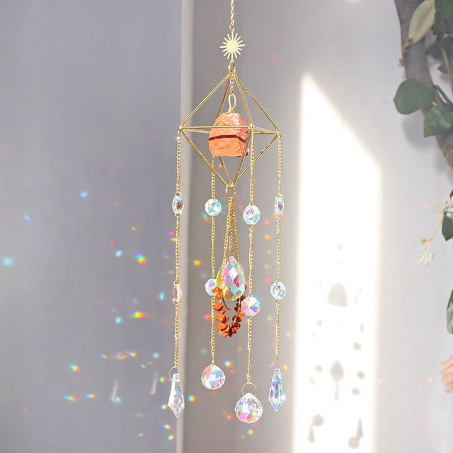 Nvzi Bola de prismas de cristal atrapasol para colgar en la ventana, decoración navideña para jardín, B12