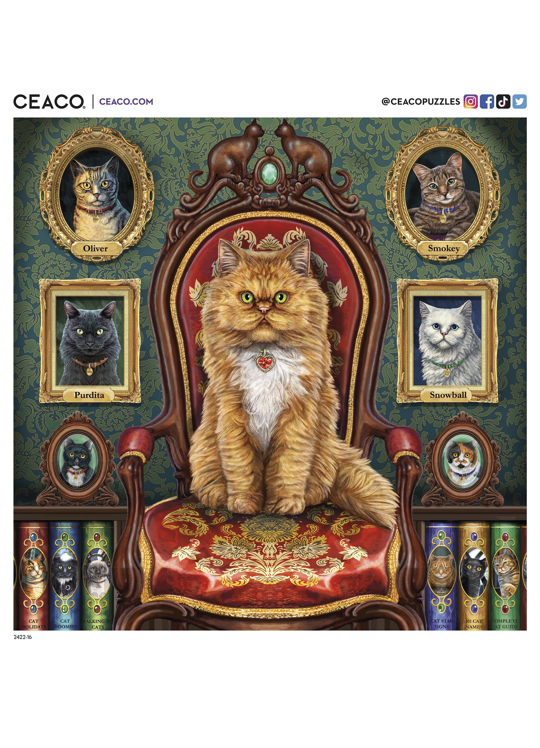 Ceaco 500-Piece Night Spirit Mad About Cats Interlocking Jigsaw Puzzle