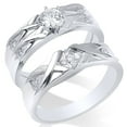 thumbnail image 1 of 3/8ct Diamond Engagement Wedding Ring Set 14K White Gold, 1 of 3