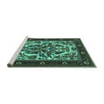 thumbnail image 2 of Ahgly Company Machine Washable Indoor Square Persian Turquoise Blue Traditional Area Rugs, 8' Square, 2 of 4