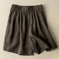 thumbnail image 3 of Iyufng Shorts for Women Plus Size Casual Linen Shorts Women Loose Fitting High Waisted Cotton Linen Wide Leg Long Pants Appear Slim and Color Pants, 3 of 6