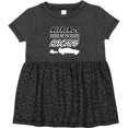 thumbnail image 3 of Inktastic Weekends Are for Racing Race Car Silhouette and Racing Flag Girls Baby Dress, 3 of 5