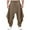 Khaki, variant on Men's Cotton Harem Pants Casual Loose Hippie Drop Crotch Trouser,Mens Casual Harem Pants Baggy Elastic Drawstring Waist Hippie Pant