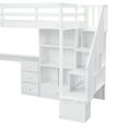 thumbnail image 4 of Bellemave Loft Bed with Desk and Stairs, Wood Twin Size Loft Beds Frame with 4 Sotage Drawers and 4 Shelves, High Loft Beds for BedRoom (White), 4 of 8