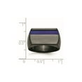 thumbnail image 3 of Mens Black Titanium with Blue Anodized Stripe Ring, 3 of 5