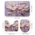 thumbnail image 3 of 4 Piece Bathroom Rug Set with Shower Curtain Dreamy Watercolor Floral Bathroom Sets with Curtain Rug Toilet Cover And U Shaped Mat Watercolor Colorful Flowers Abstract Floral 12 Plastic Hooks, 3 of 8