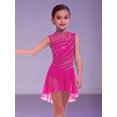 thumbnail image 6 of LiiYii Girls Latin Jazz Lyrical Dance Dress Ballroom Dancewear Ballerina Outfits High-Low Hem Tutu Skirt Hot Pink 16, 6 of 7