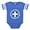 Royal Blue, variant on CafePress - Greek Crest Blue - Cute Infant Baby Football Bodysuit