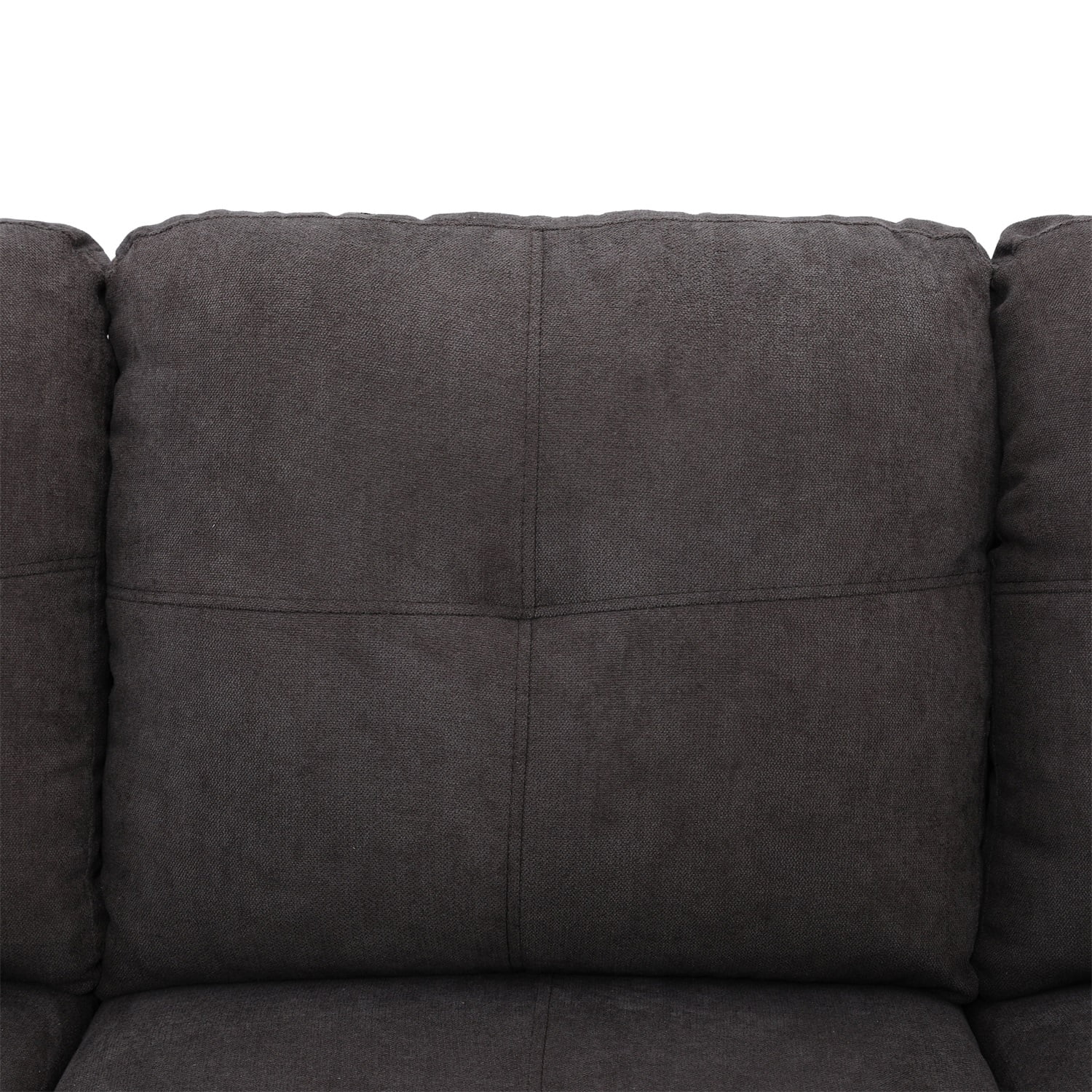 Hommoo Flannel Living Room Furniture Sets, 4-Seat Couches and Sofa Set, L Shaped Couch Set Sectional Sofa Set for Home, Apartment, Dorm, Dark Brown(No Ottoman)