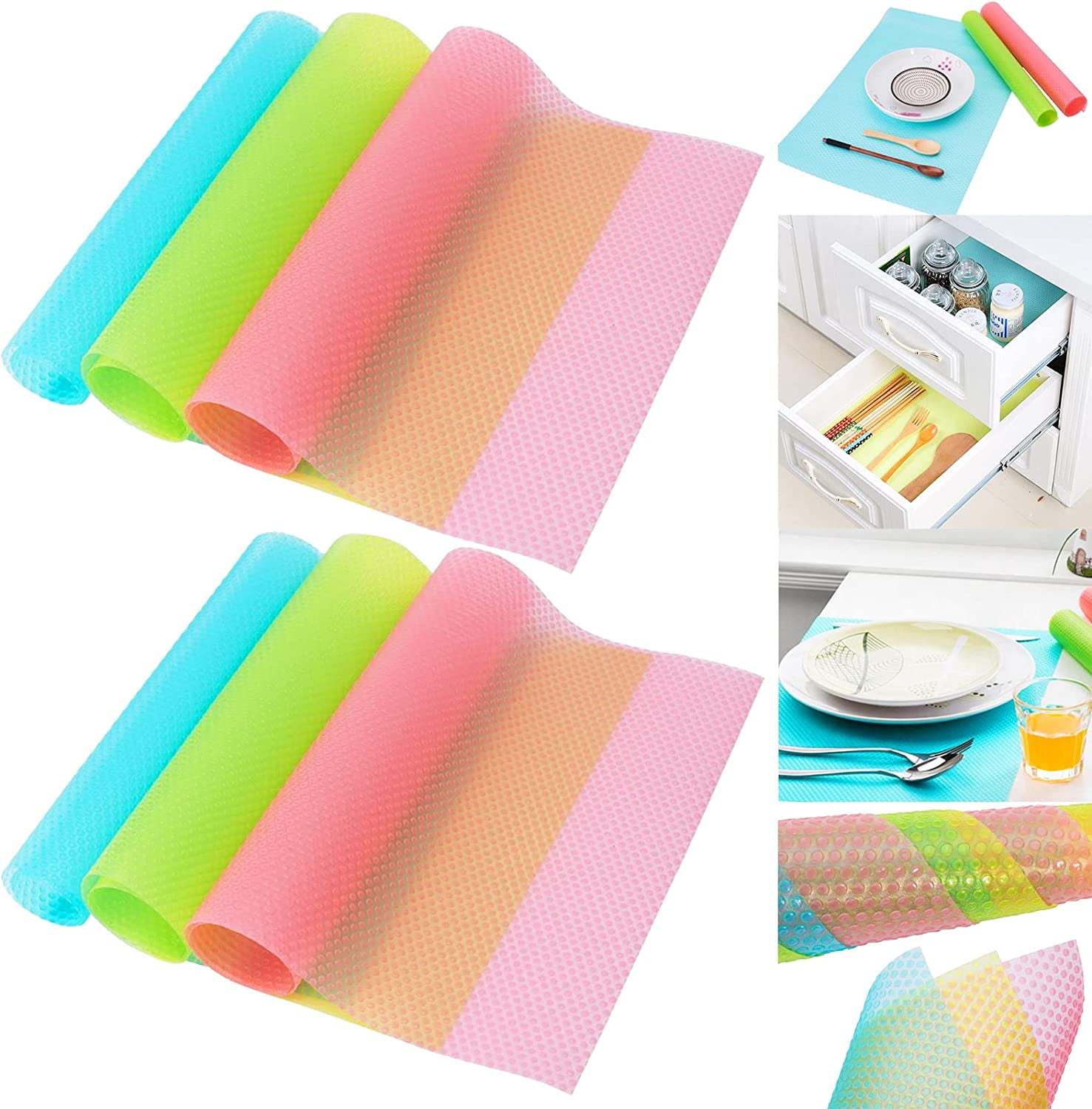 Tutuviw Placemat Refrigerator Liners 4 Pack Refrigerator Mats for