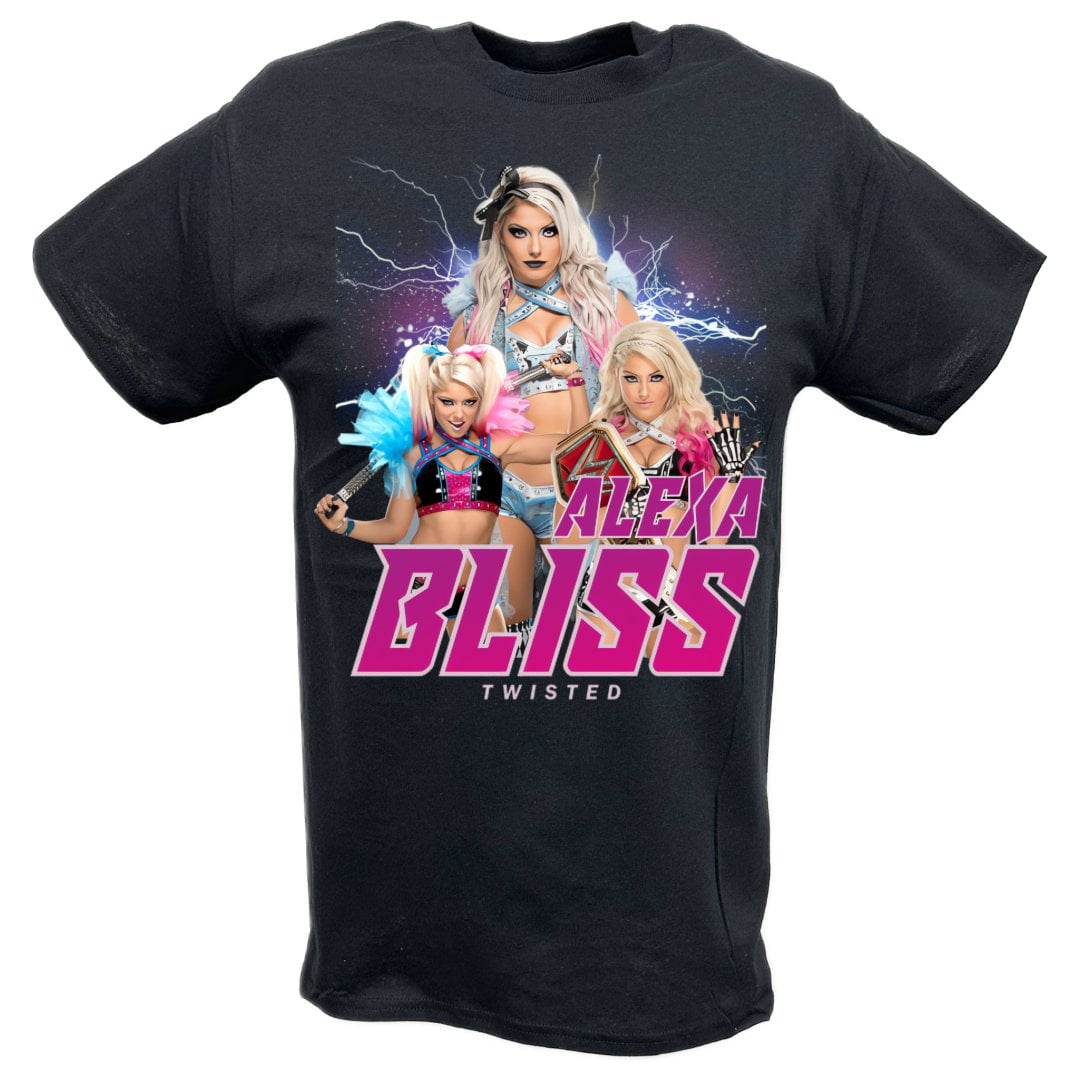 Alexa Bliss WWE Purple Trio Womens Superstar Black T-shirt
