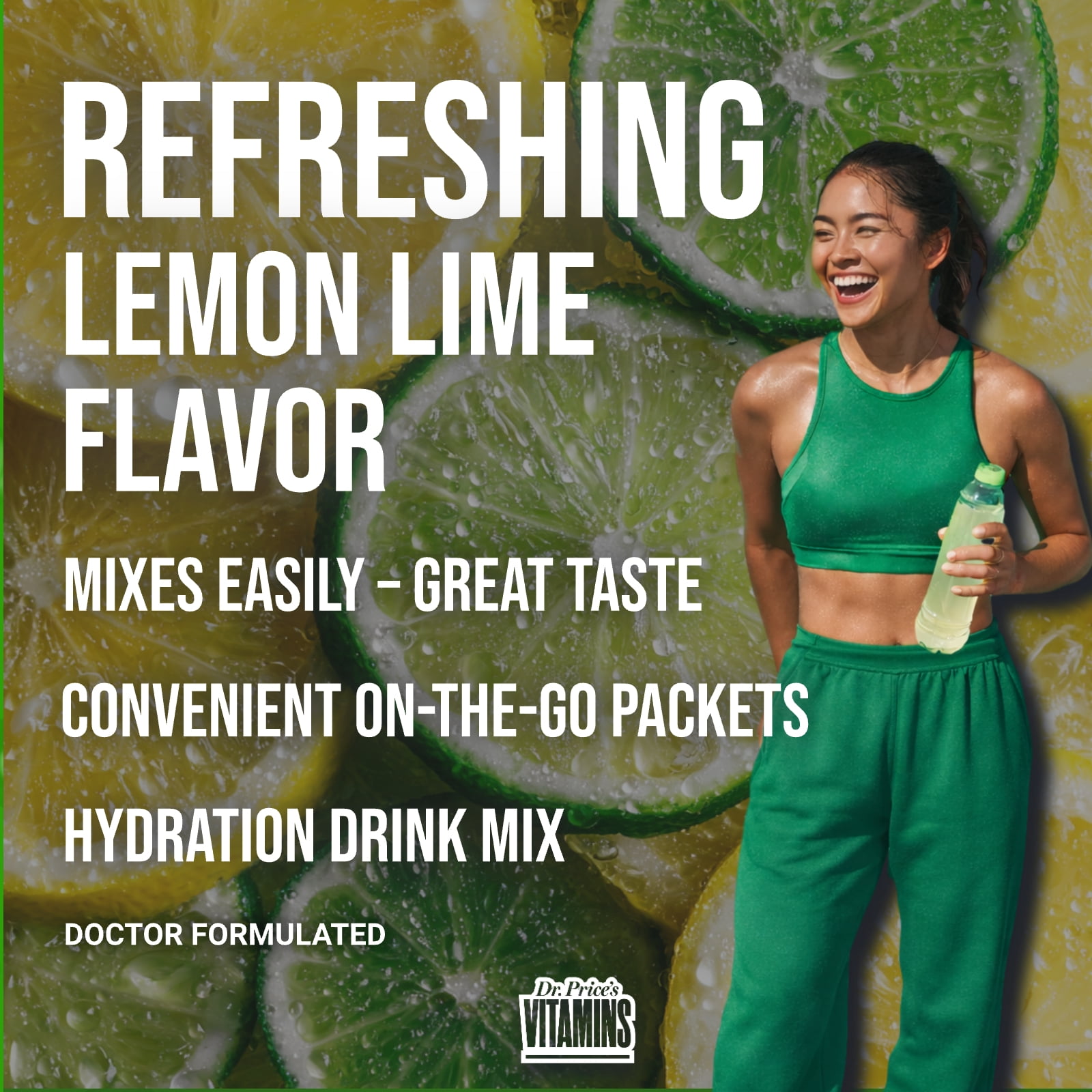 Dr. Price’s Electrolyte Mix – Lemon Lime Flavor, 30 Packets | Sugar-Free Hydration Powder with Trace Minerals