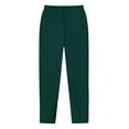 thumbnail image 3 of Curuila Men Pants Solid Color Drawstring Waistband Straight Leg Casual Comfortable Long Trousers With Pocket Green Size 2Xl, 3 of 5