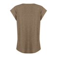 thumbnail image 5 of OUSITAID Femmes Tops Mode Solide Couleur Cap Manches V Cou Décontracté en Vrac Manches Courtes T-Shirt Top Armée Vert, 5 of 5