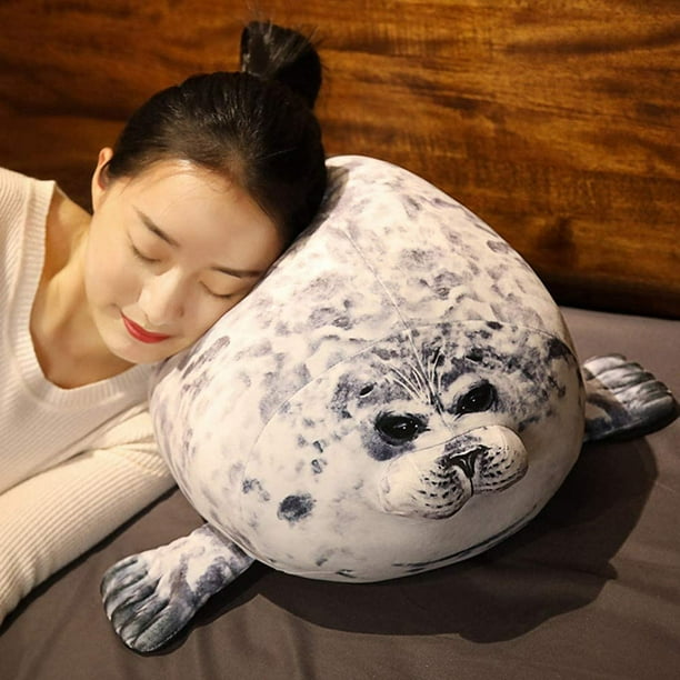 Almohada de foca linda juguete de peluche almohada de foca regordeta almohada de foca suave y gorda peluche de animal marino de algodon almohada de peluche 30 cm Walmart en linea