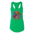 thumbnail image 3 of Colorful Neon Gorilla | Dean Russo Art Animal Lover Ladies Racerback Tank Top, Kelly, Medium, 3 of 6