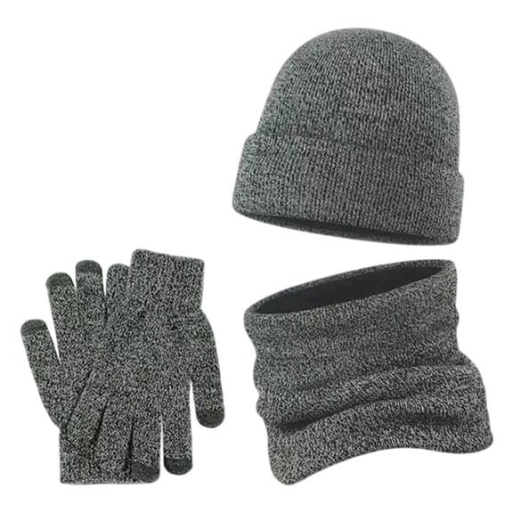 Winter Hats for Women Mens Hats Women's Autumn And Winter Wool Thickened Scarf Hat And Gloves Knitted Three Piece Set