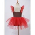 thumbnail image 4 of MSemis Kids Girls Gingerbread Costume Cookie Christmas Xmas Ballet Tutu Dress Red 3-4, 4 of 6