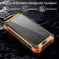 thumbnail image 3 of Outdoor Solar Portable Power Bank with Wireless Charging, Built-in 4 Cables, 20000mAh Battery, IP65 Waterproof, Dustproof, Digital Display power, Dual LED Flashlight, High Conversion efficiency, 3 of 8