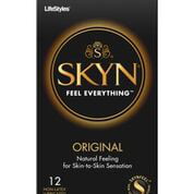LifeStyles Skyn Original Lubricated Non Latex Condoms - 12 (Best Feeling Condoms For Men)