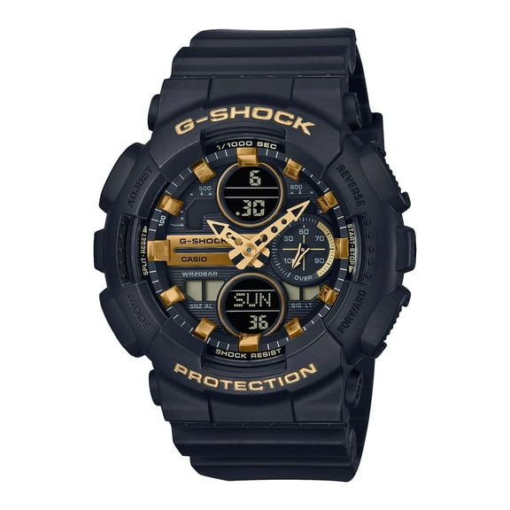 Casio GMAS140M-1A Women's G-Shock Black and Gold Tone Dial Watch